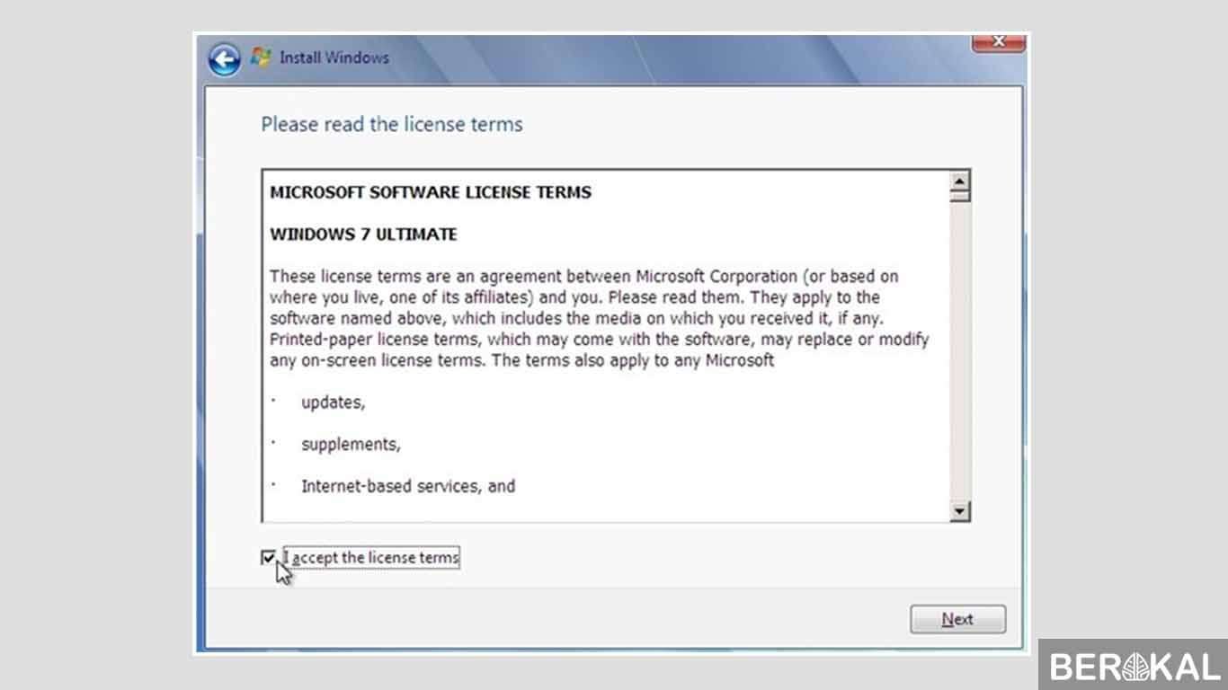 cara instal windows 7 64 bit