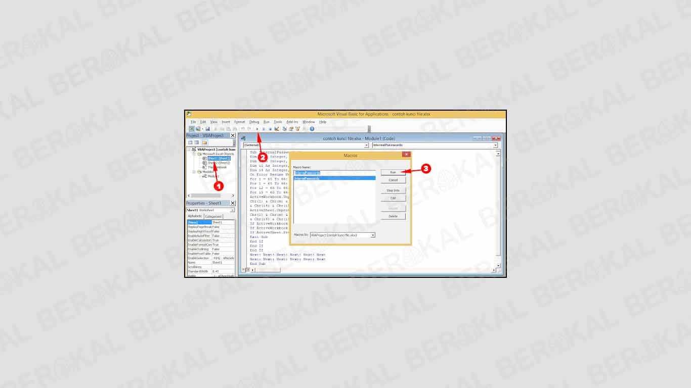 cara membuka worksheet yang terproteksi