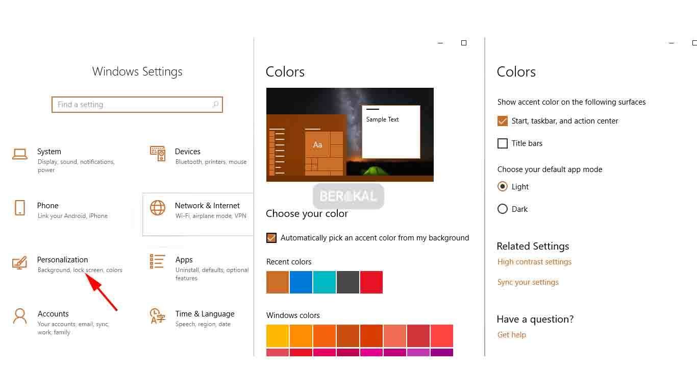 cara mengubah tampilan warna taskbar windows 10