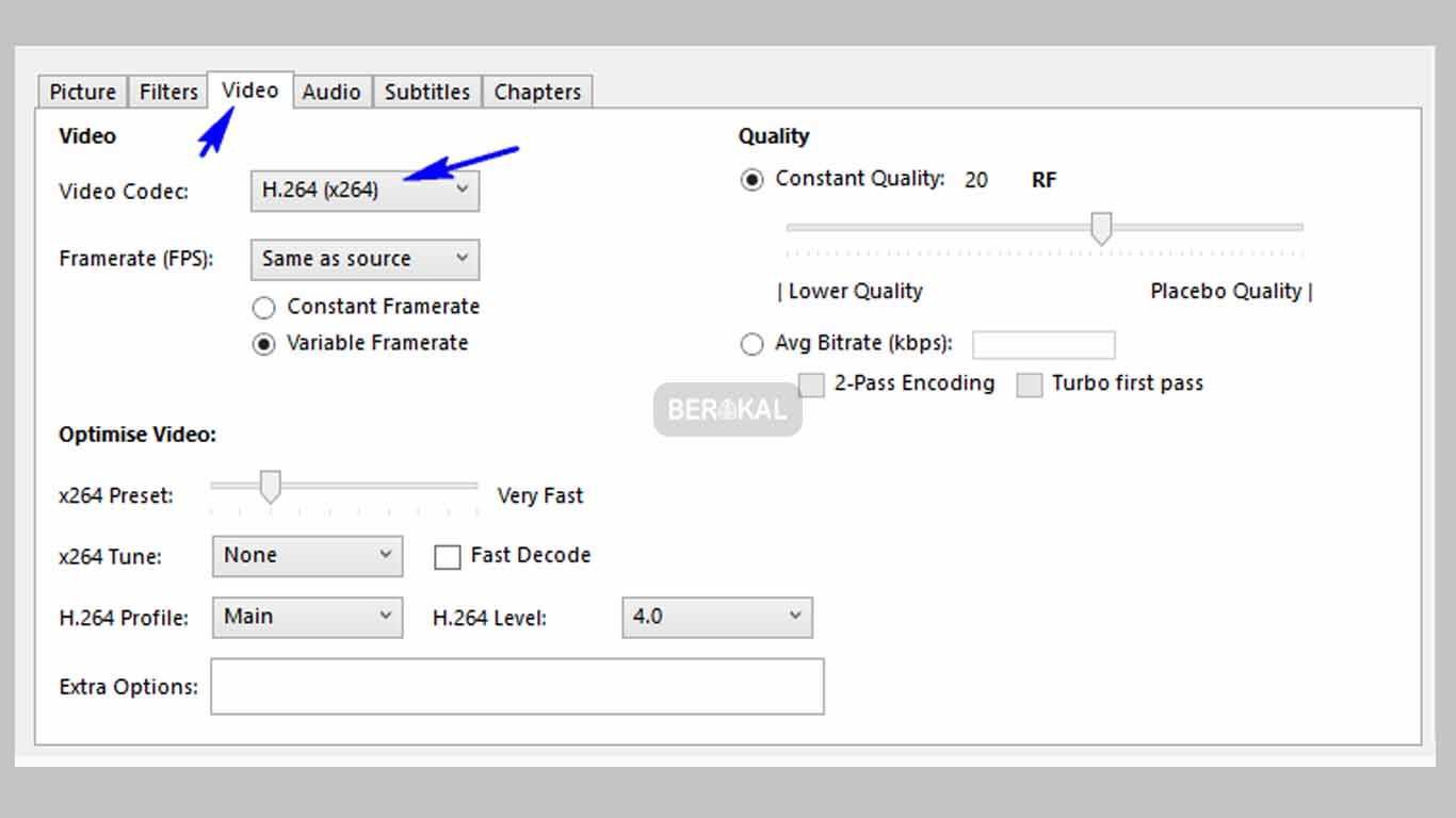 video codec settings video codec settings
