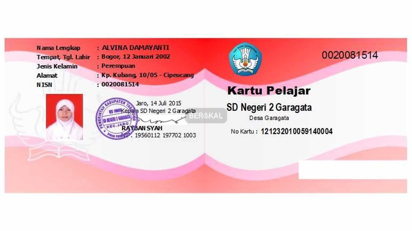 contoh kartu pelajar contoh kartu pelajar