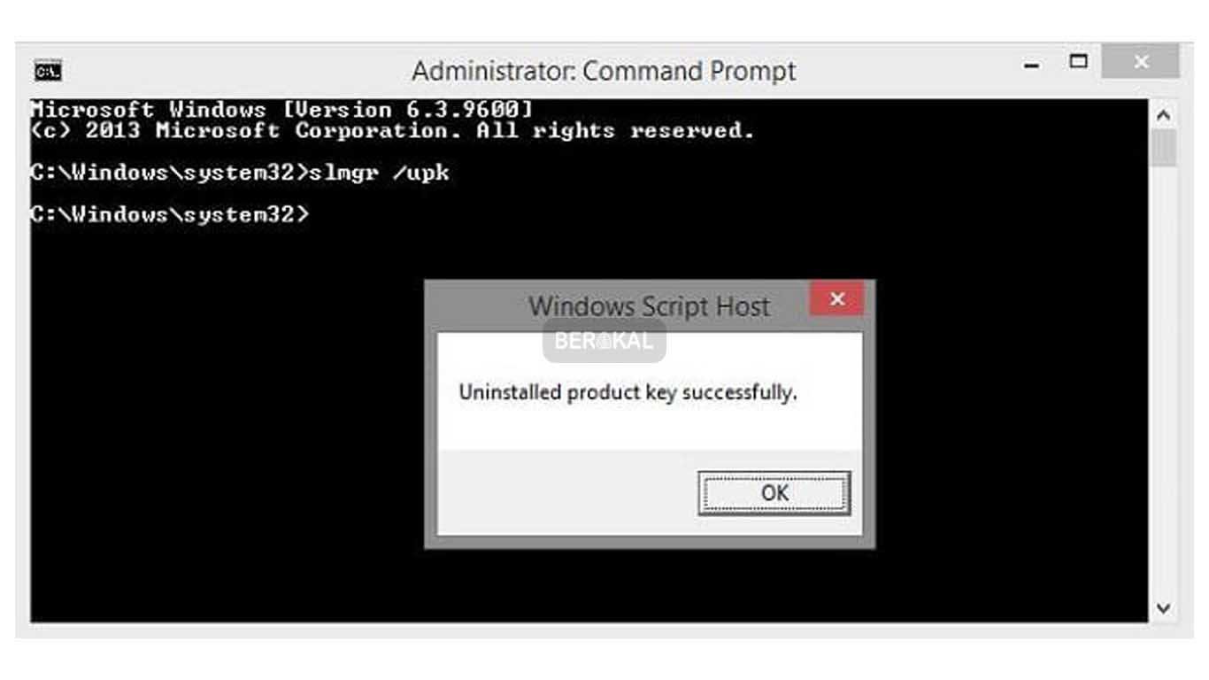 Unistalled product key succesfully Unistalled product key succesfully