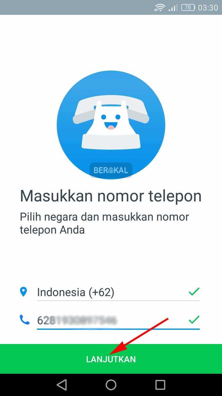 memasukkan nomor hp memasukkan nomor hp