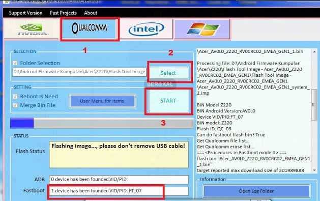 cara flash acer z220 via adb fastboot