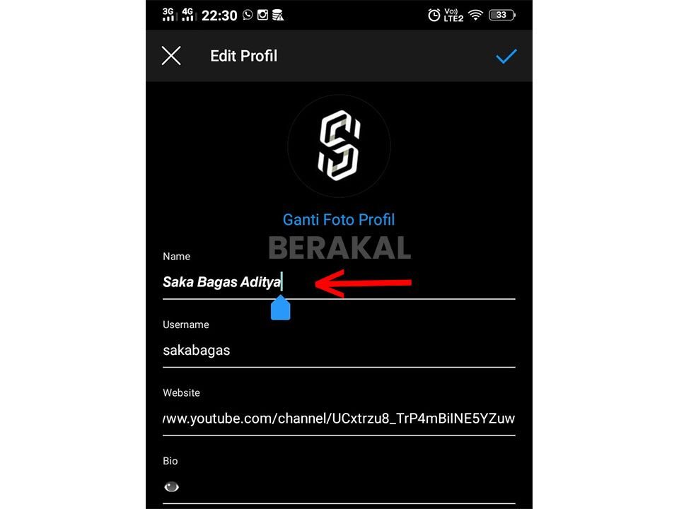 cara mengganti nama pengguna instagram di smartphone