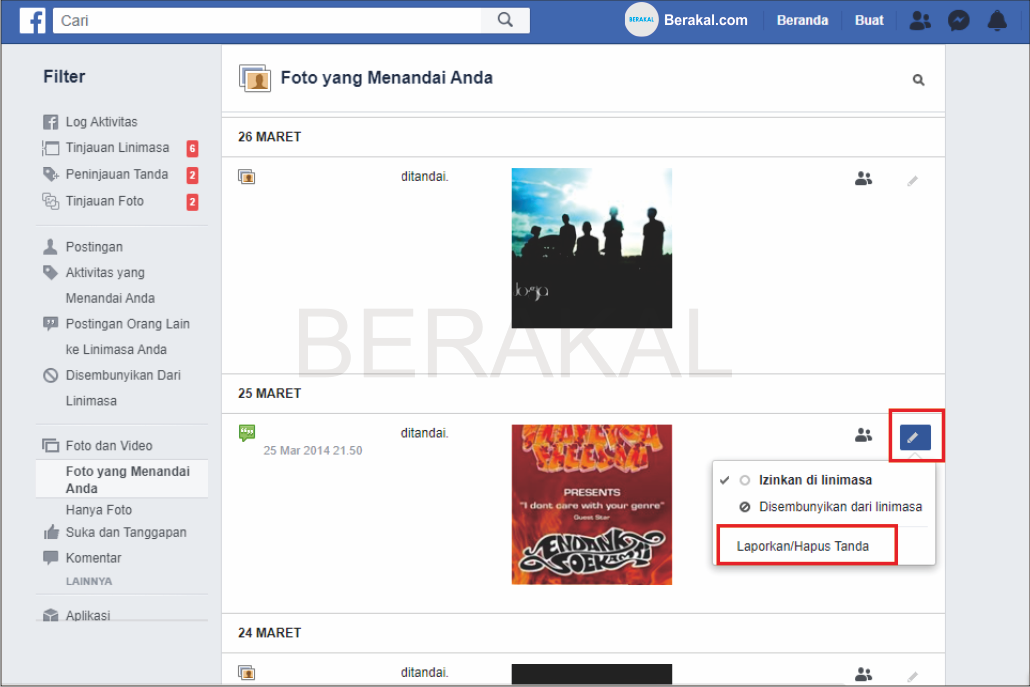 Cara menghapus tanda pada foto di Facebook Cara menghapus tanda pada foto di Facebook