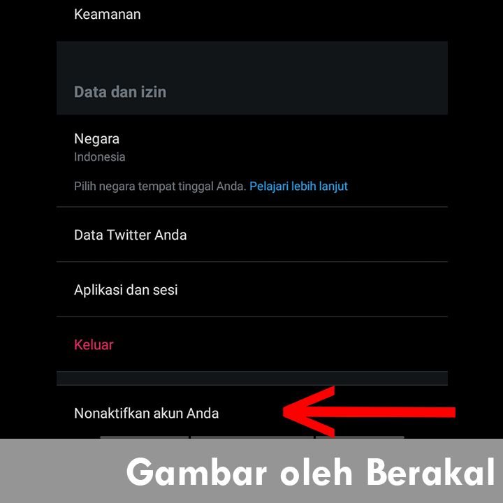 nonaktifkan akun