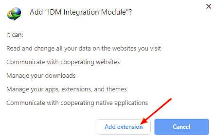 add extension idm to chrome