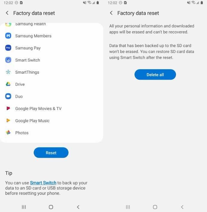 cara reset hp samsung a10