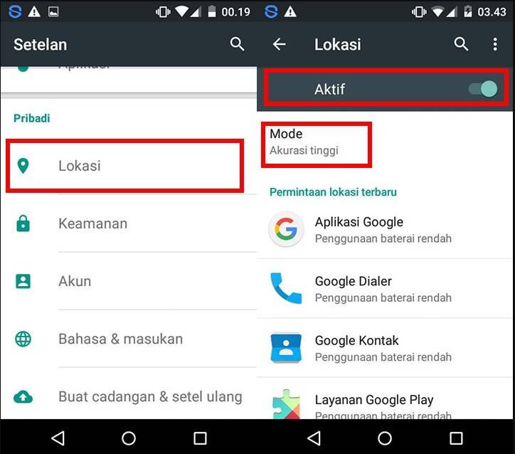 Matikan GPS android