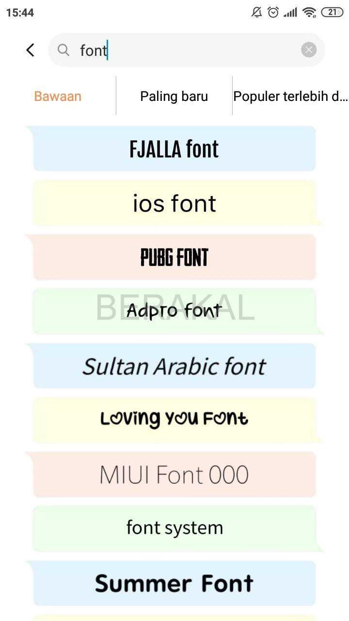 pilihan font pilihan font