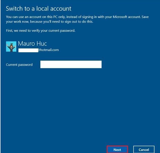 pindahkan ke local account pindahkan ke local account