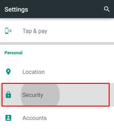 security settings android security settings android