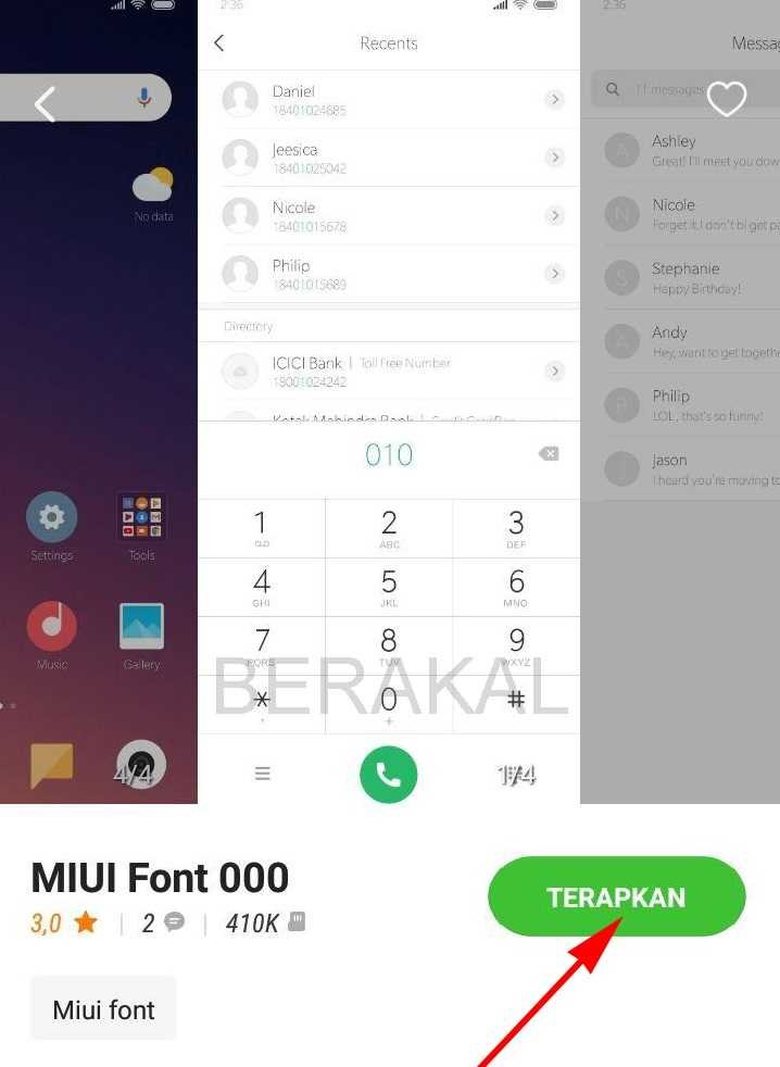 terapkan font terapkan font