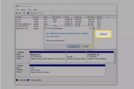 Cancel Format Disk