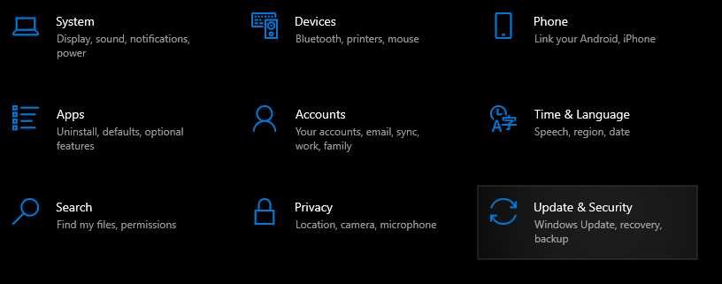 Pilih Update and security Pilih Update and security