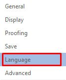 menu language word