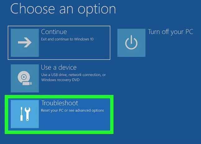 pilih menu troubleshoot pilih menu troubleshoot