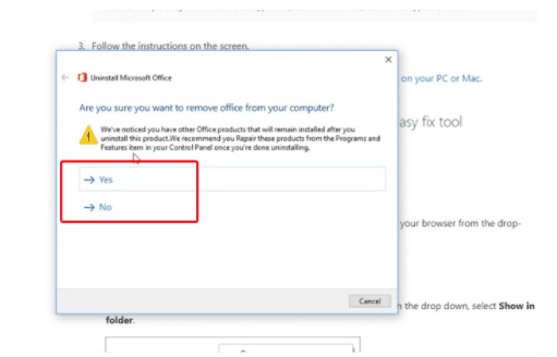 Remove all office installations