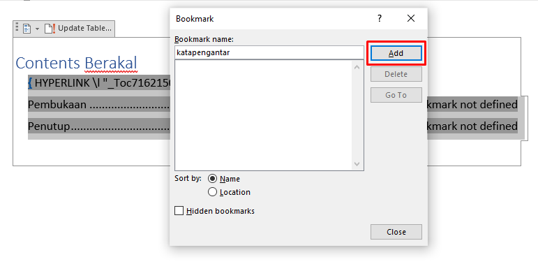 error bookmark daftar isi word error bookmark daftar isi word