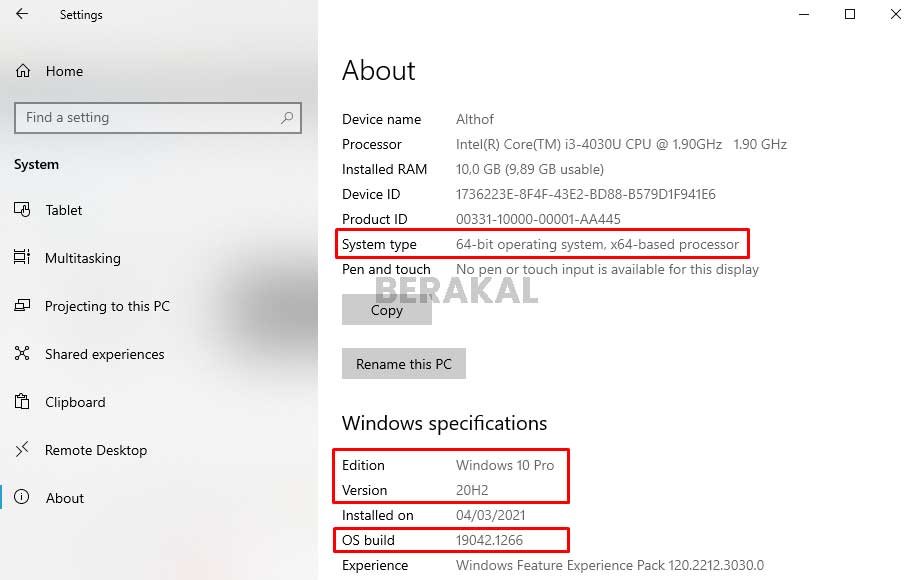 Cara Cek Versi Windows 10