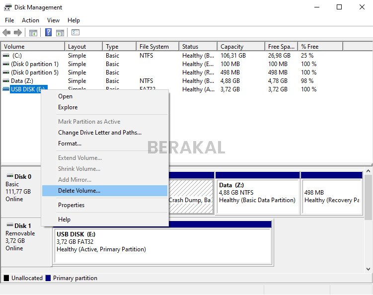 Delete Volume Hardisk