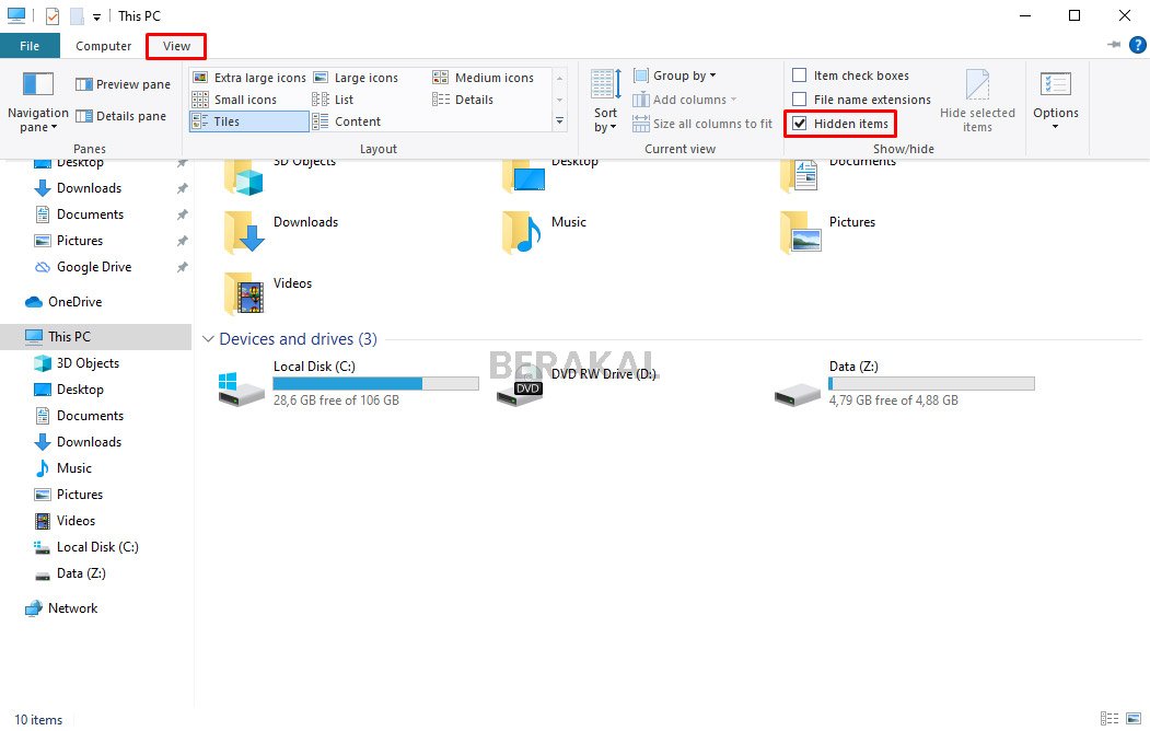 Hidden items flashdisk