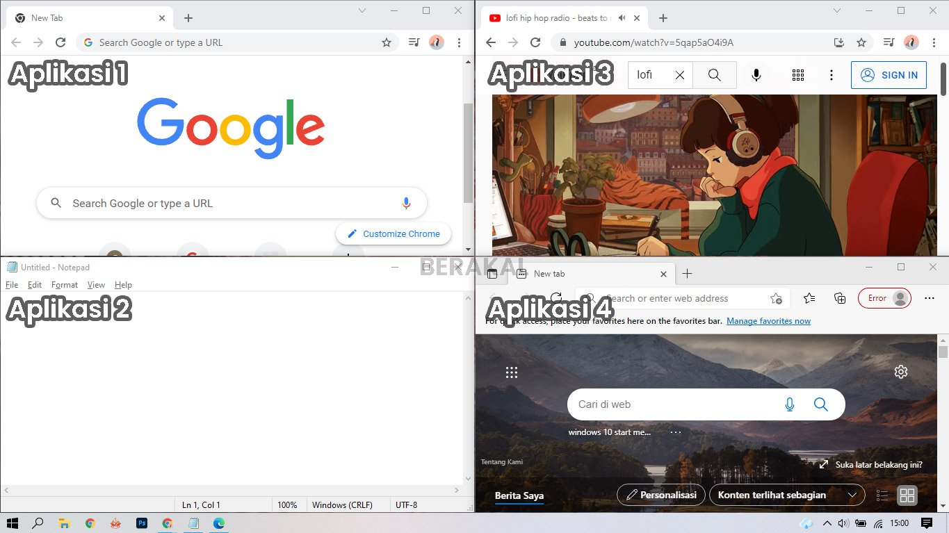 Membagi Layar Laptop Jadi 4 Membagi Layar Laptop Jadi 4