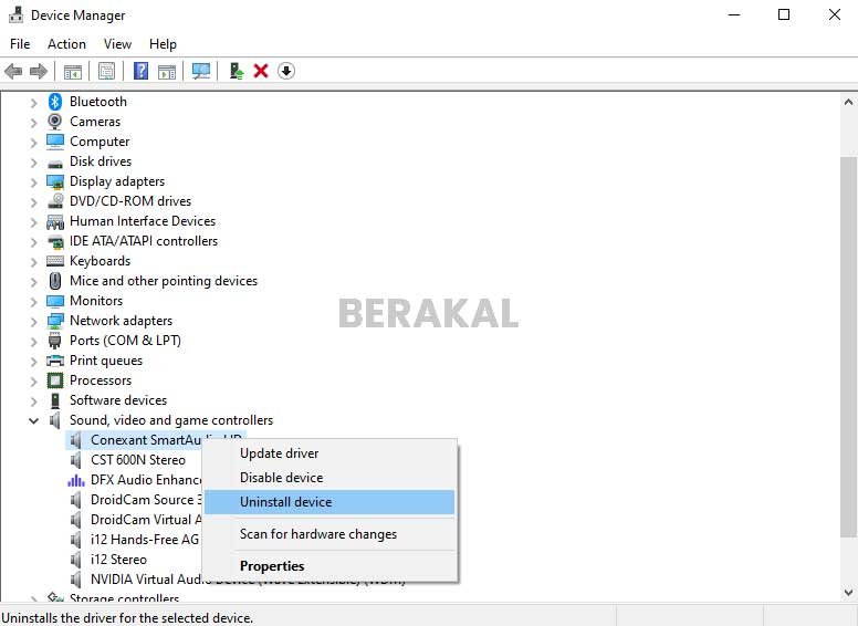 Uninstall Device Driver Audio Uninstall Device Driver Audio