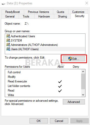 Edit Permissions Flashdisk Edit Permissions Flashdisk