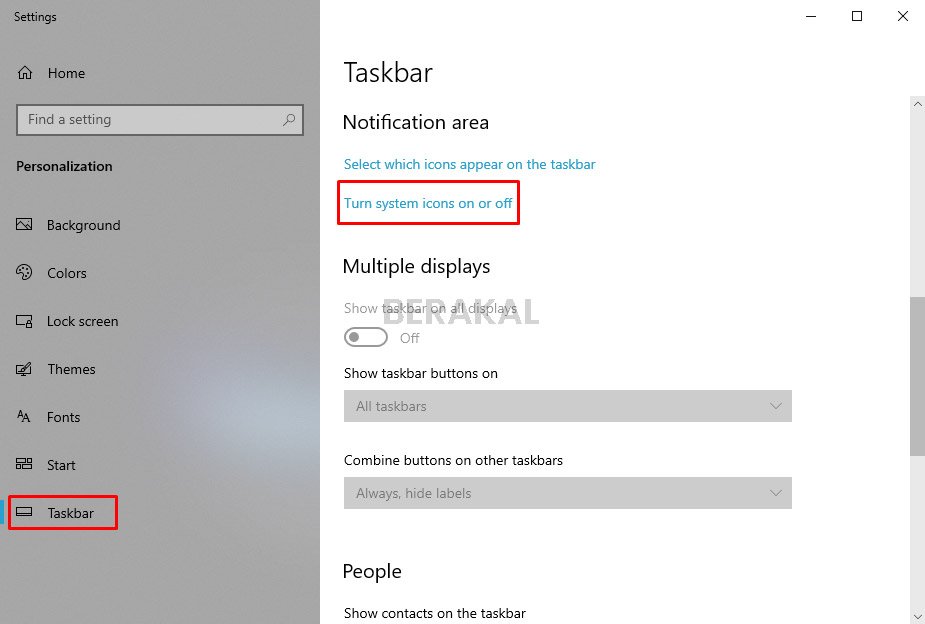 Turn System icons on or off