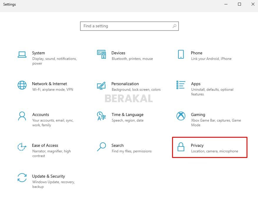 Pengaturan Privacy Windows