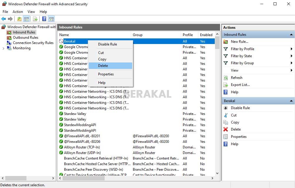 Delete Firewall