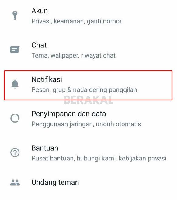 Setelan Notifikasi WhatsApp