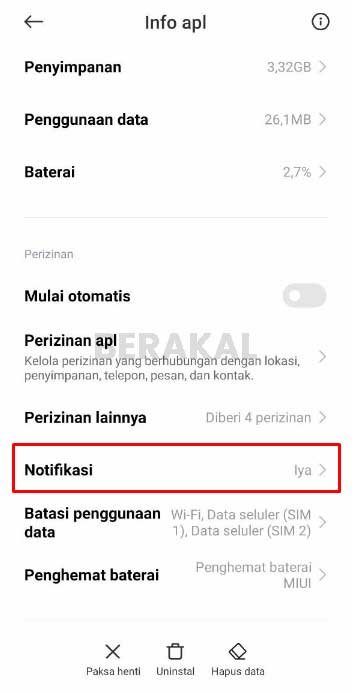 cara mematikan notifikasi panggilan WhatsApp
