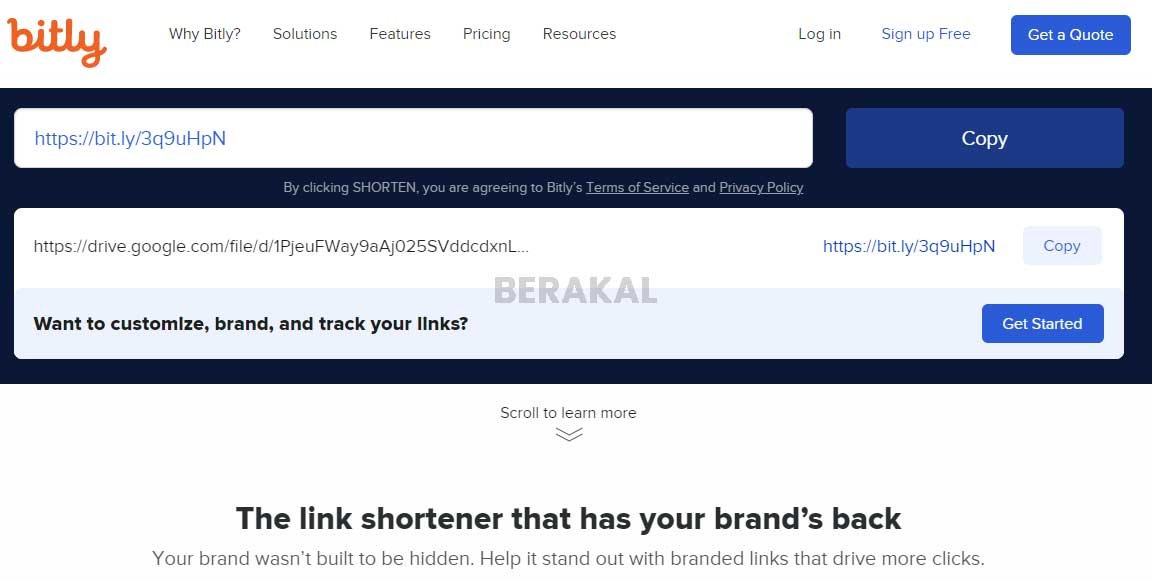cara membuat link Google Drive jadi pendek