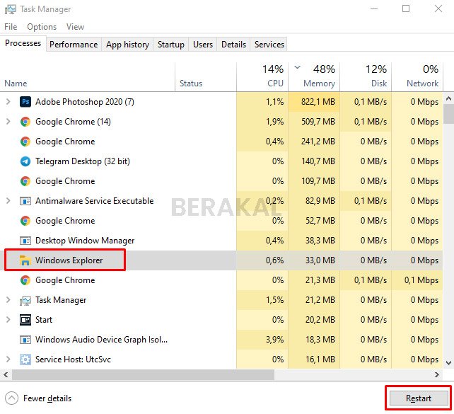 Restart Windows Explorer Restart Windows Explorer