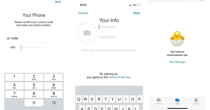 Setelah berhasil diinstal, lakukan login menggunakan nomor telepon yang aktif.