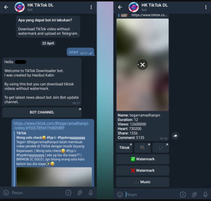 Tempelkan link video TikTok yang telah disalin tadi di kolom chat.