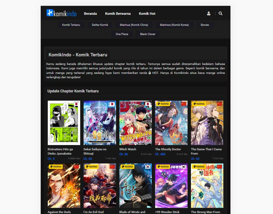 Fitur Komikindo APK MOD Terbaru