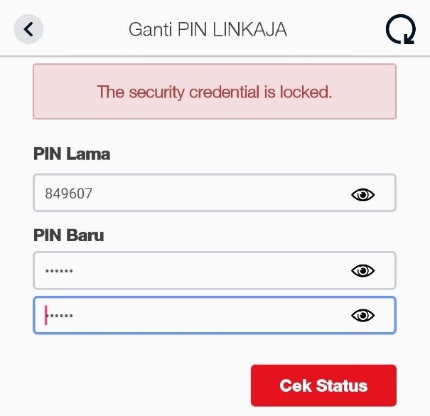 Masukkan PIN lama.