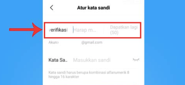 Masukkan kata sandi baru dengan kombinasi angka dan huruf (8-16 karakter) dan lakukan konfirmasi dengan memasukkan kembali kata sandi tersebut.