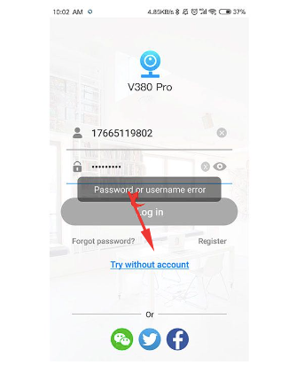 Pada halaman utama aplikasi, silahkan ketuk opsi berikutnya yaitu Try Without an Account.