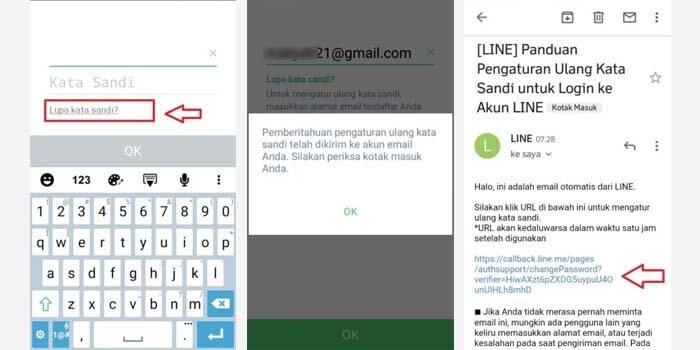 Tentu saja dalam kondisi ini kamu lupa password akun Line. Langsung saja klik tombol Lupa kata sandi yang ada di bagian bawah kolom masuk akun