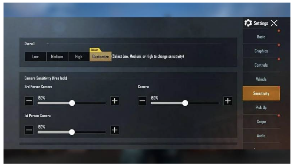 Berapa sensitivitas PUBG