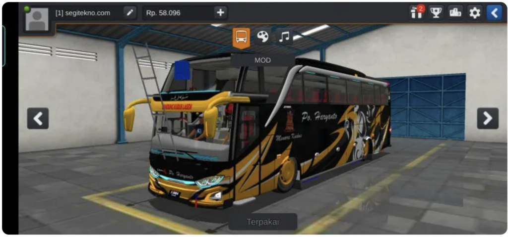 Bus PO Haryanto Bussid JB3 Full strobo
