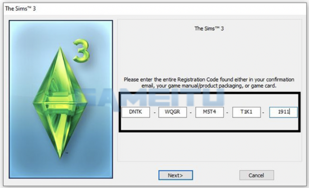 Input Serial Number