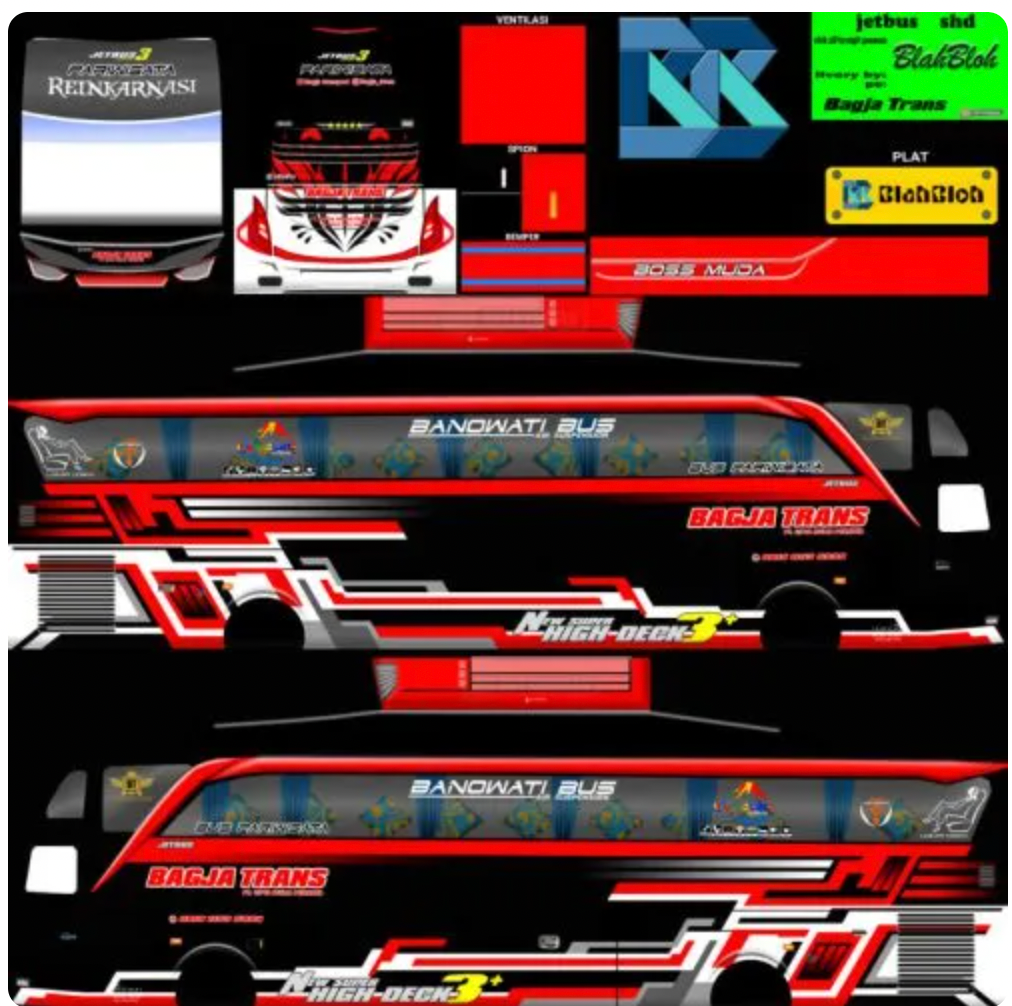 Livery Super High Decker Bagja Trans