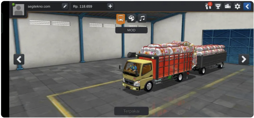 Truck Canter Gandeng Muatan Beras Full