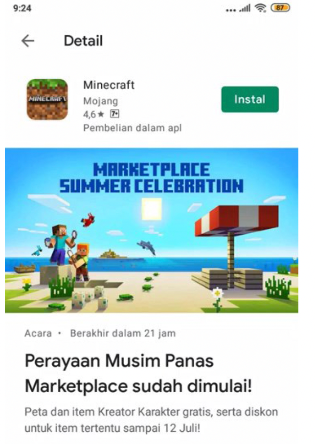 cara mendownload minecraft di google gratis